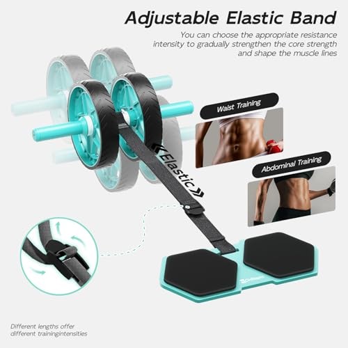 Double-Wheel Ab Roller for Core Training – Rebound Design with Adjustable Green
