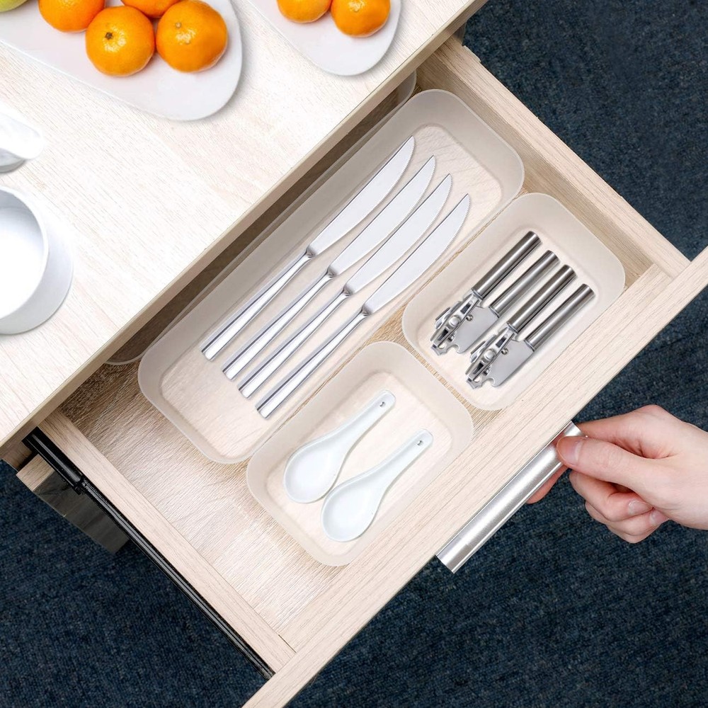 Mumba Drawer Organizer, Desktop Drawer Flateware Organizer Storage Multi-purpose