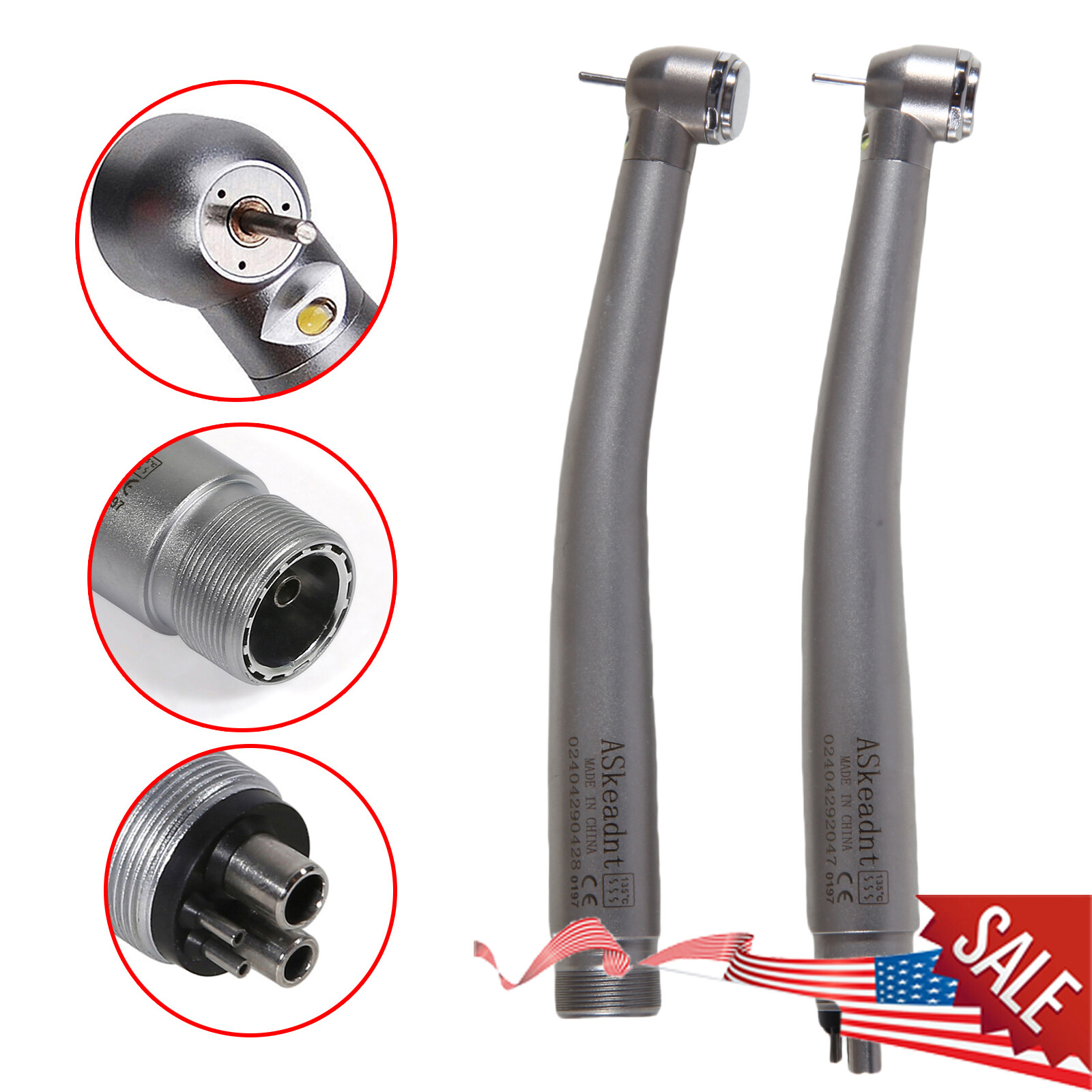 NSK Style Dental Fiber Optic LED E-generator high speed handpiece 2 Hole 4 Hole