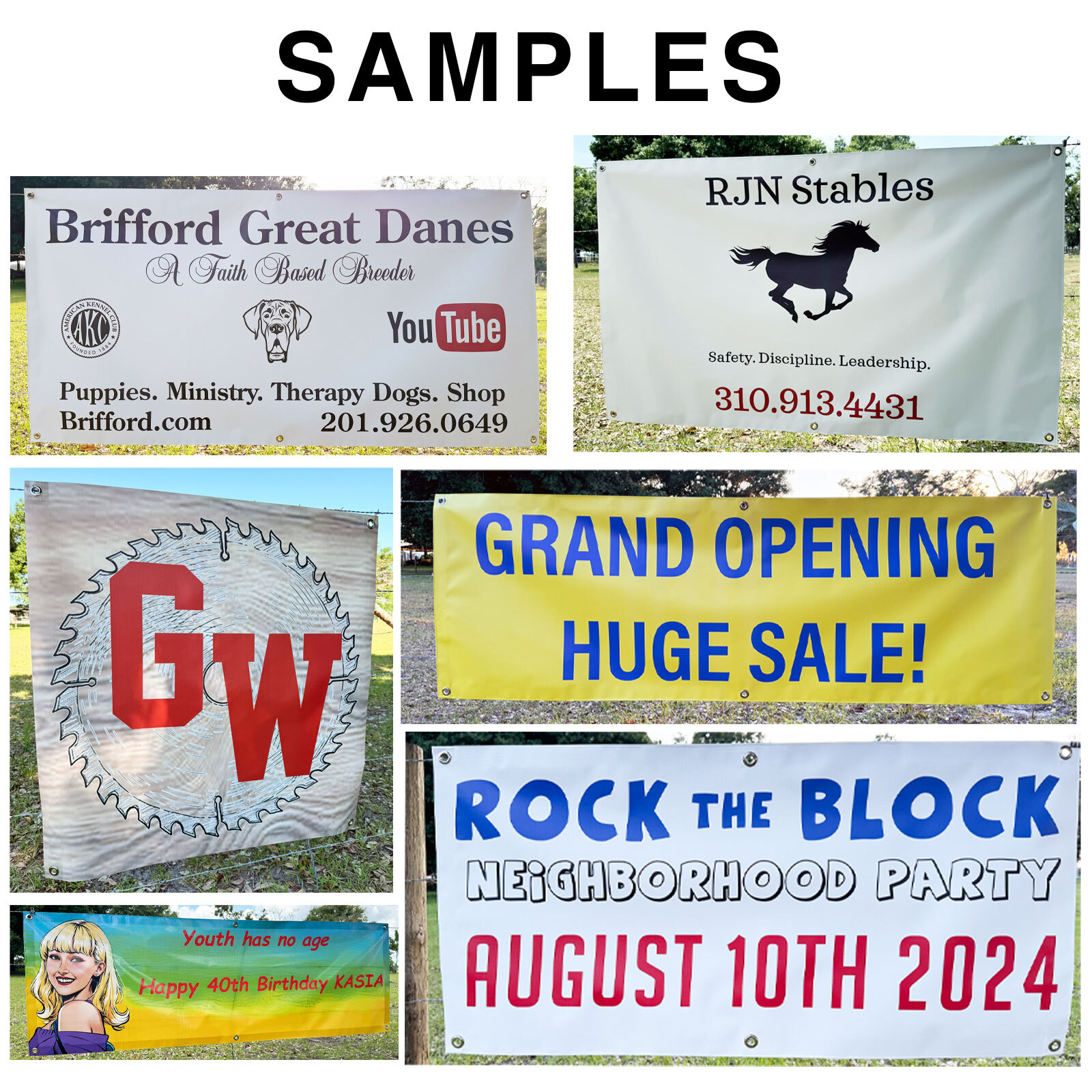 Custom Banner Sign - Quality Digital Print - Fast Shipping USA