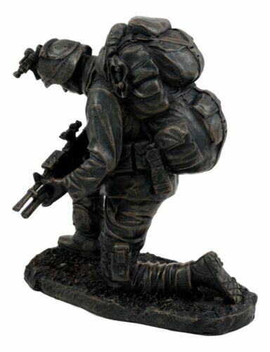 Prayer For Courage Kneeling Soldier Statue Honor & Valor Military Marine Unit