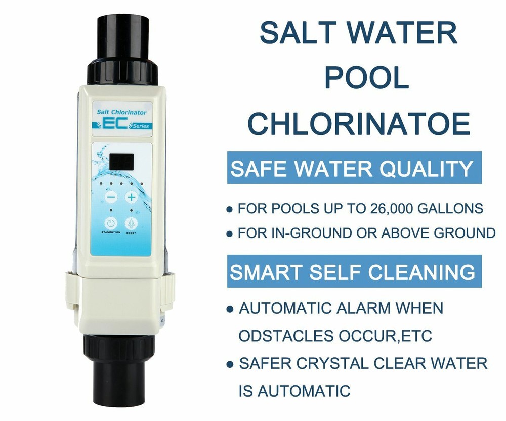 Salt Water Pool Chlorinator System Titanium Cell 26,000 Gals,Pool Salt Generator