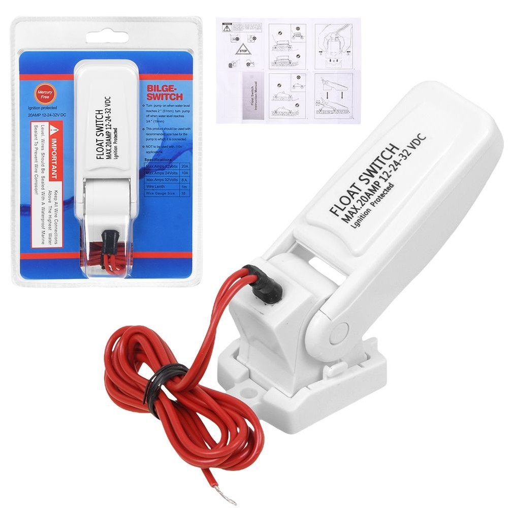 Automatic Bilge Pump Float Switch DC 12V 24V 32V Boat Ignition Protected Mercury