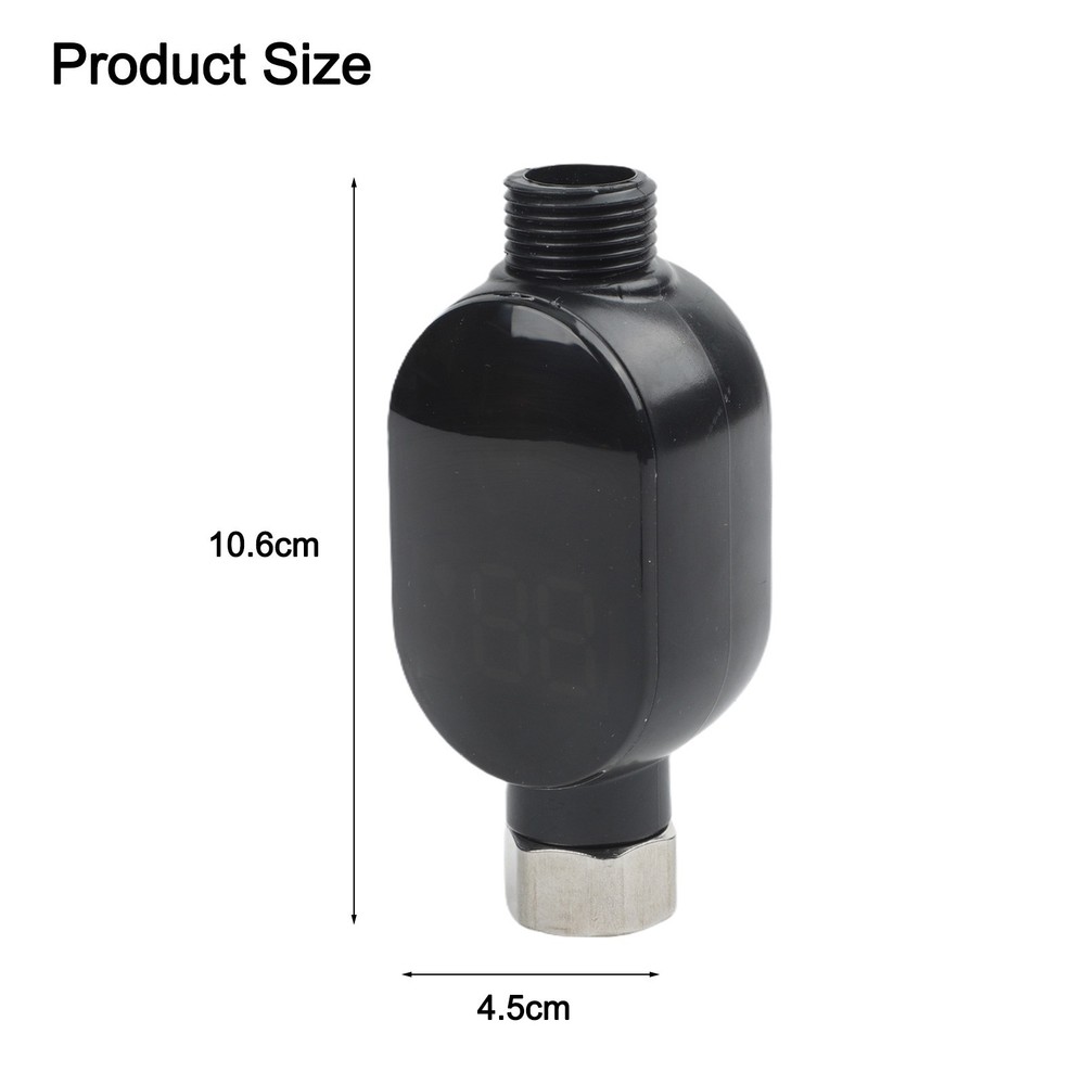 Hydroelectric Powered Shower Thermometer with Large LED Digital Screen Display