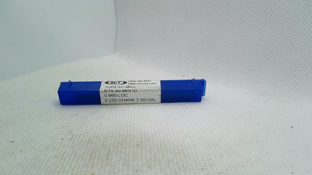 SCT TM235-40 Carbide THREAD MILL STRAIGHT FLUTE FULL FORM SOLID CARBIDE 5/16-40-