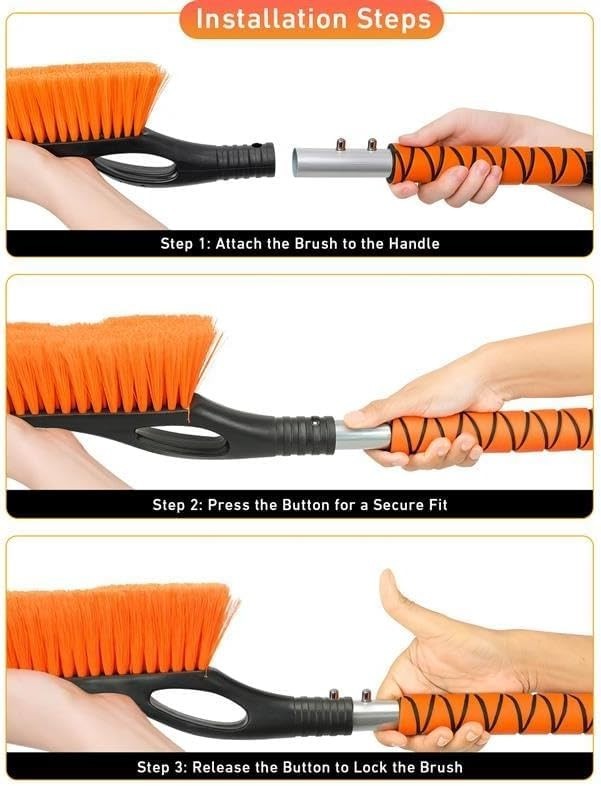 Lightweight 27" Ice Scraper & Snow Brush with Comfortable Grip - Winter Ready