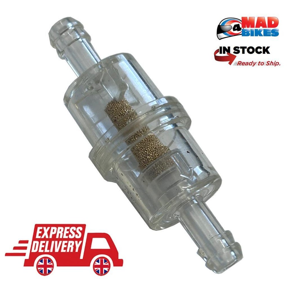 Universal Inline Motorcycle Copper Core Fuel Filter 6mm. MX, Motorcross