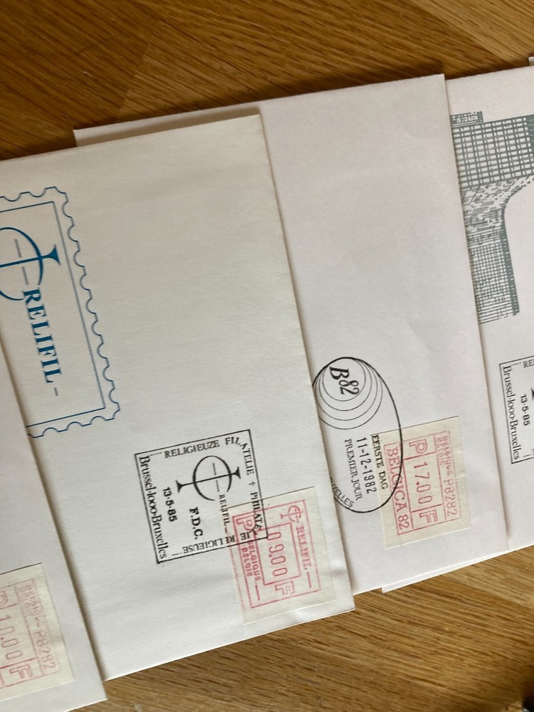 Belgium 10 FDC covers all frama label types