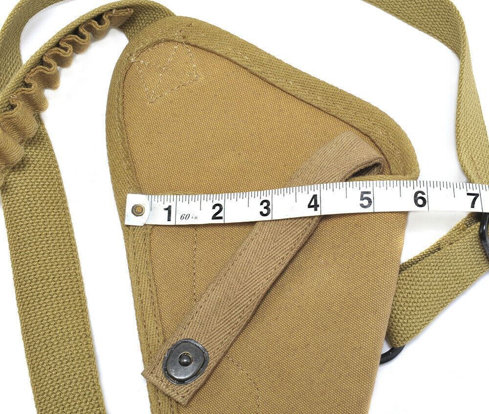 US M3 Victory Revolver Pilots Canvas Shoulder Holster with Shell loops Khaki