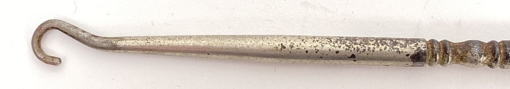 Vintage Sterling Silver Handle Button Hook 7.75” Victorian - Stainless Hook