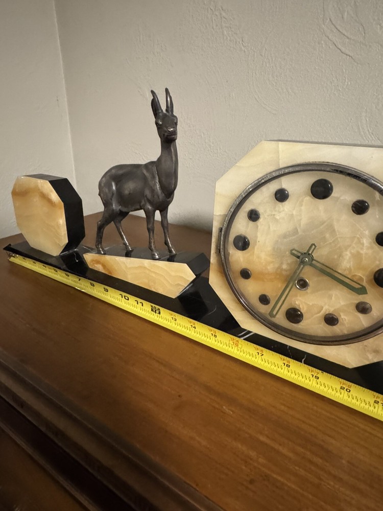 Art Deco Clock w/ Matching Bookends