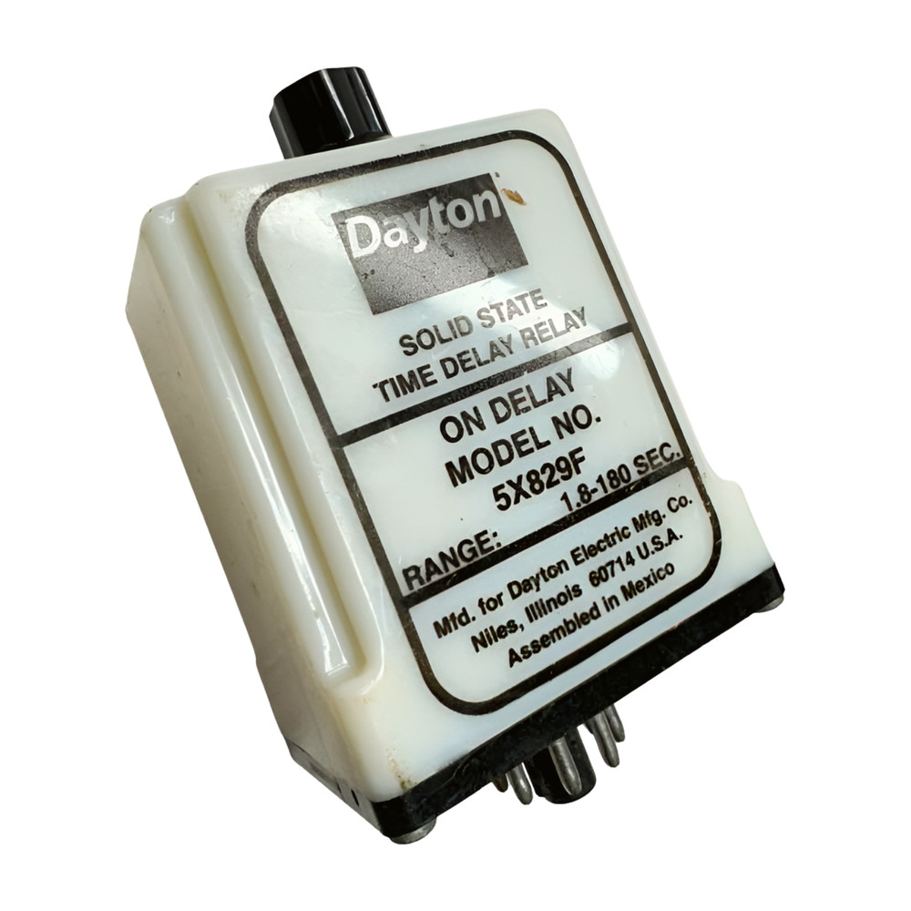 Dayton 5X829F Solid State Time Delay Relay 8-Pin, Range 1.8 - 180 sec