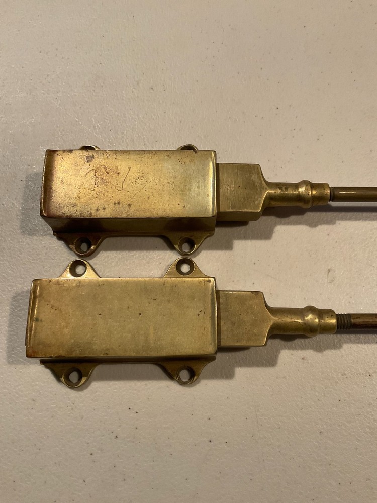 Antique Victorian Solid Brass Double Door Bolt Lock Set