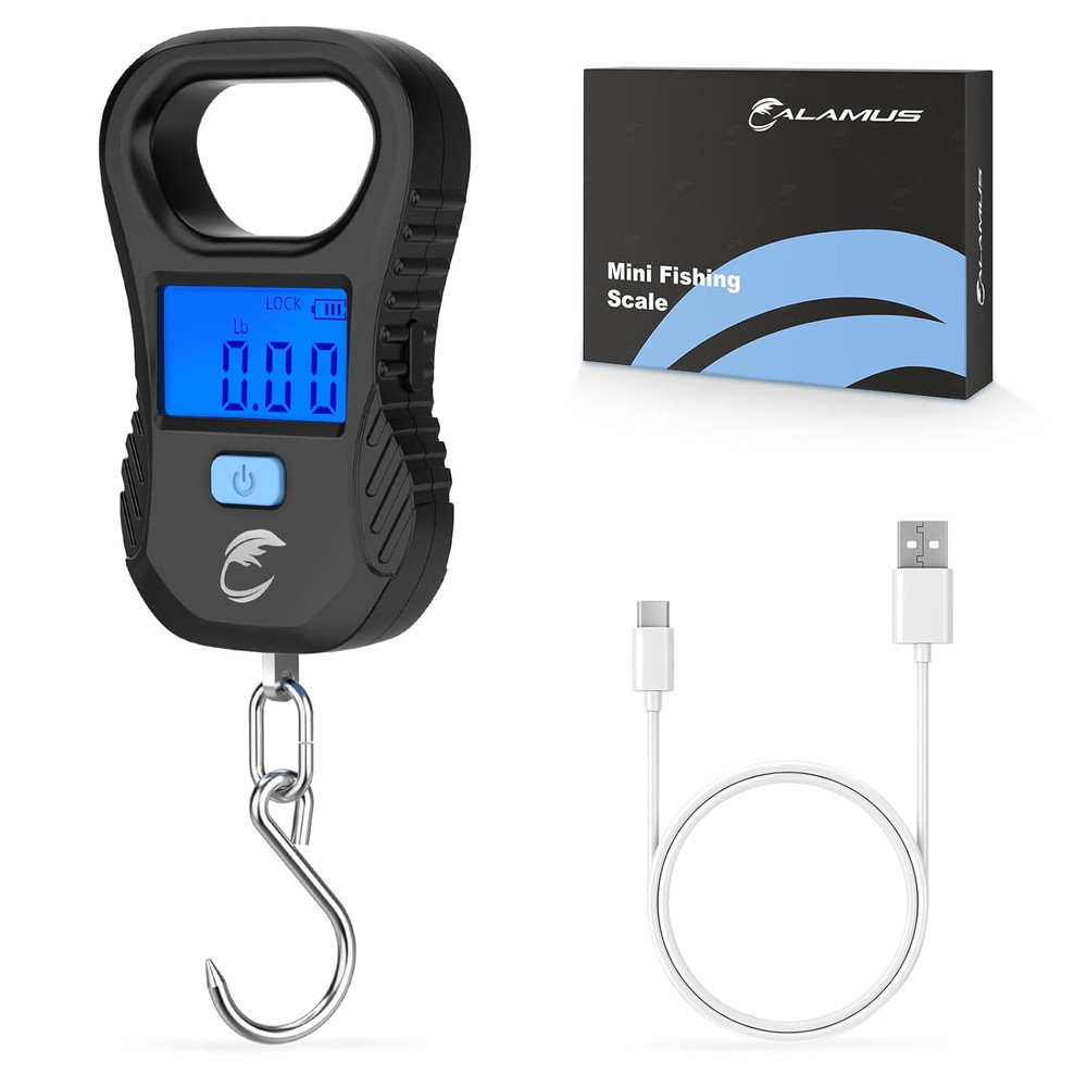 Lightweight Fish Scale, Rechargeable Digital Scale with USB Cable, 55Lb Capacity