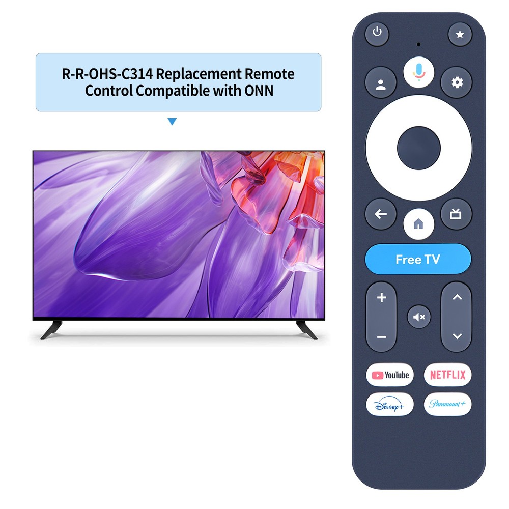 Remote Control For Onn 4K Pro Streaming Device Google TV with Voice