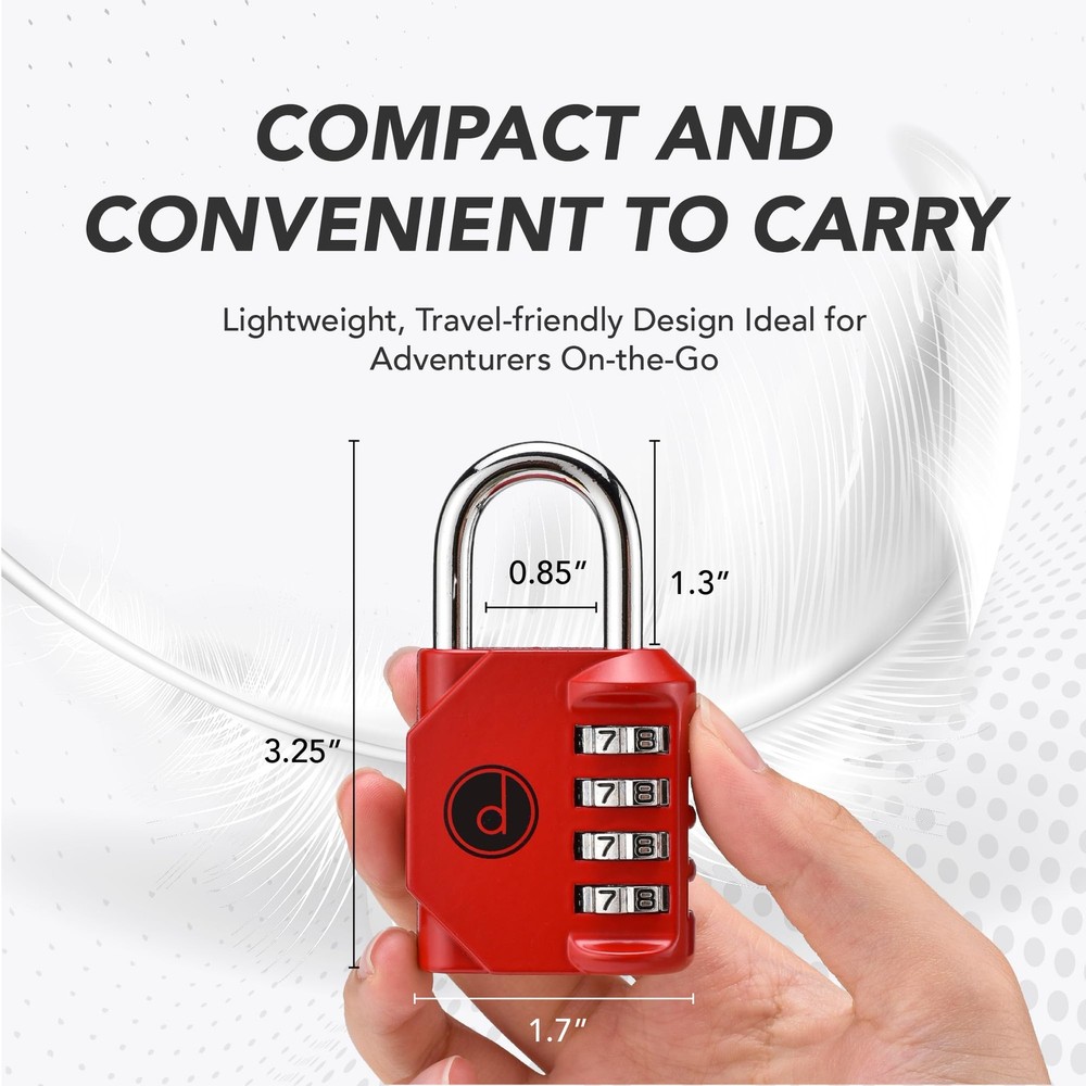 4 Digit Combination Locks 2 Pack - Weatherproof Padlock with Code - Combinati...