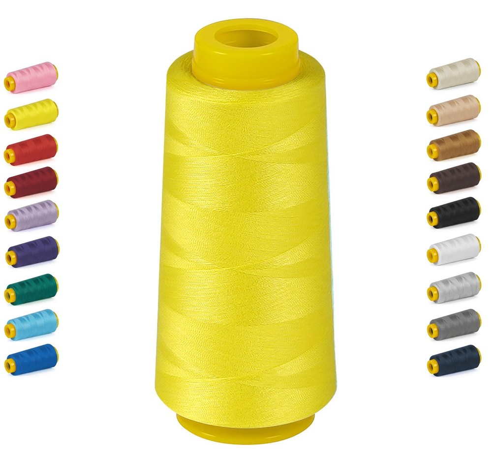 1800 Yards Serger Thread-Yellow, All Purpose Thread for Sewing, Serger Thread...