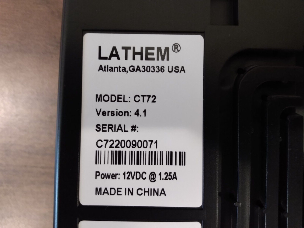 Lathem CT72 Time Clock V4.1 w/Bracket
