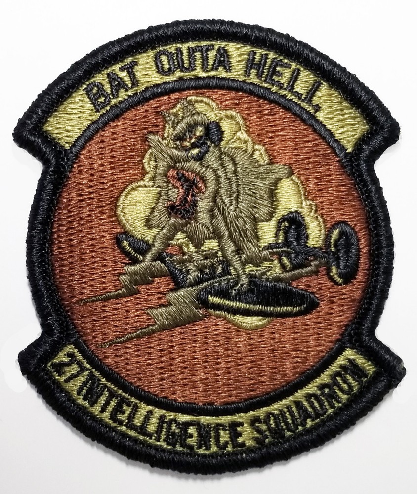 Air Force 27th Intelligence Squadron Subdued Hook Back Patch