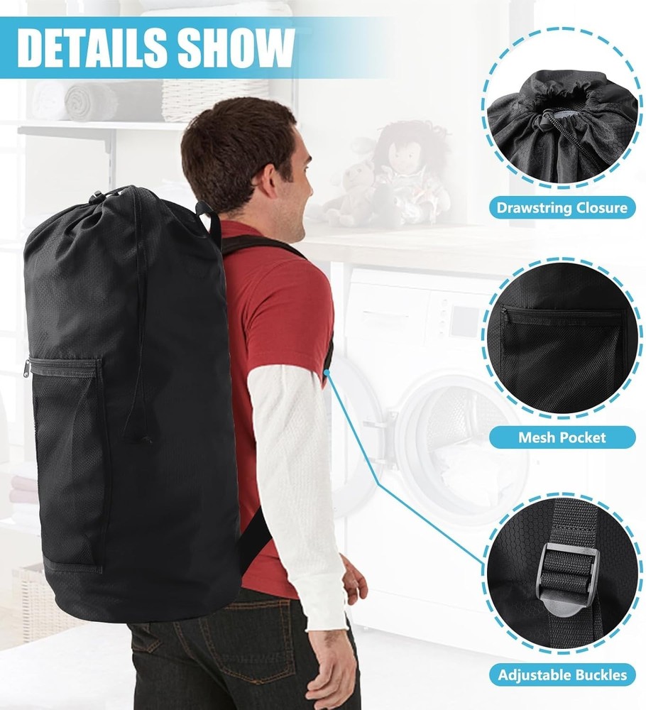 Laundry Storage Backpack Extra Large Capacity with Adjustable Straps for Student