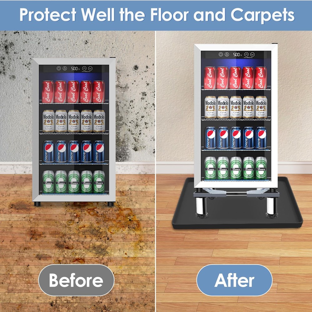 Mini Fridge Stand with Silicone Mat, Universal Stand Base Adjustable Refriger