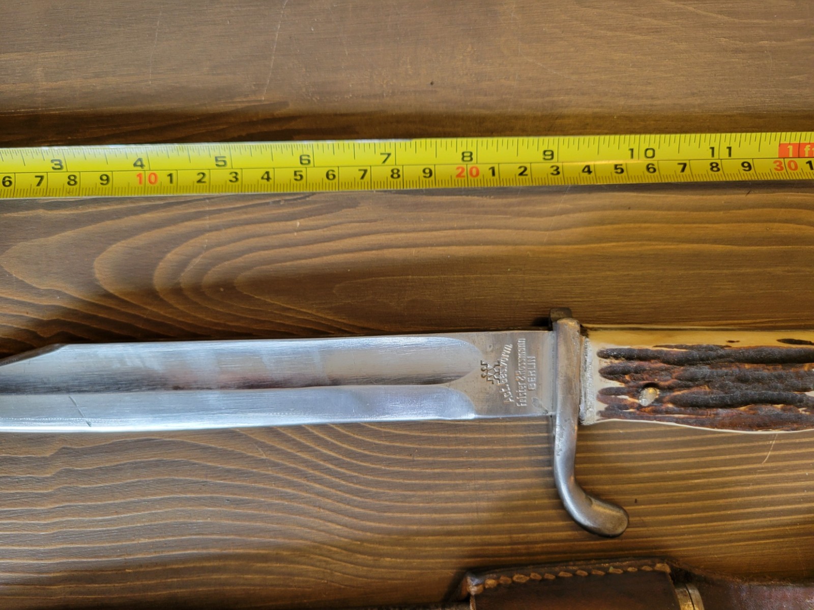 Modified WWI German Stag Handle Mauser Bayonet