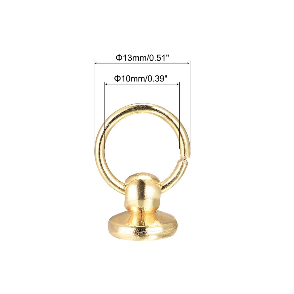 0.5" Toroidal Joint Button Pin Rivets Gold Screw 20 Pcs