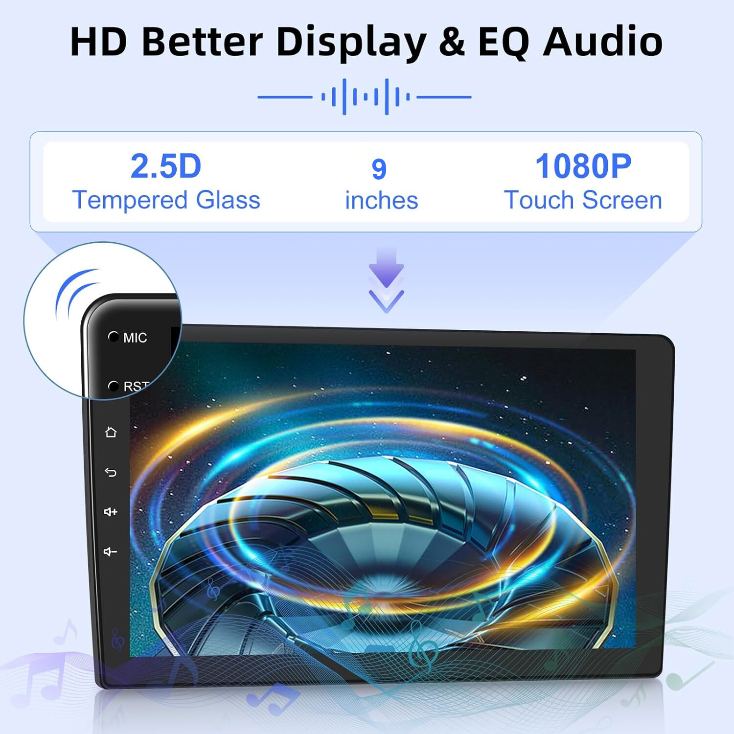 9inch Double 2Din Android 13 Car Stereo Radio GPS Navi WiFi Head unit BT FM +Cam