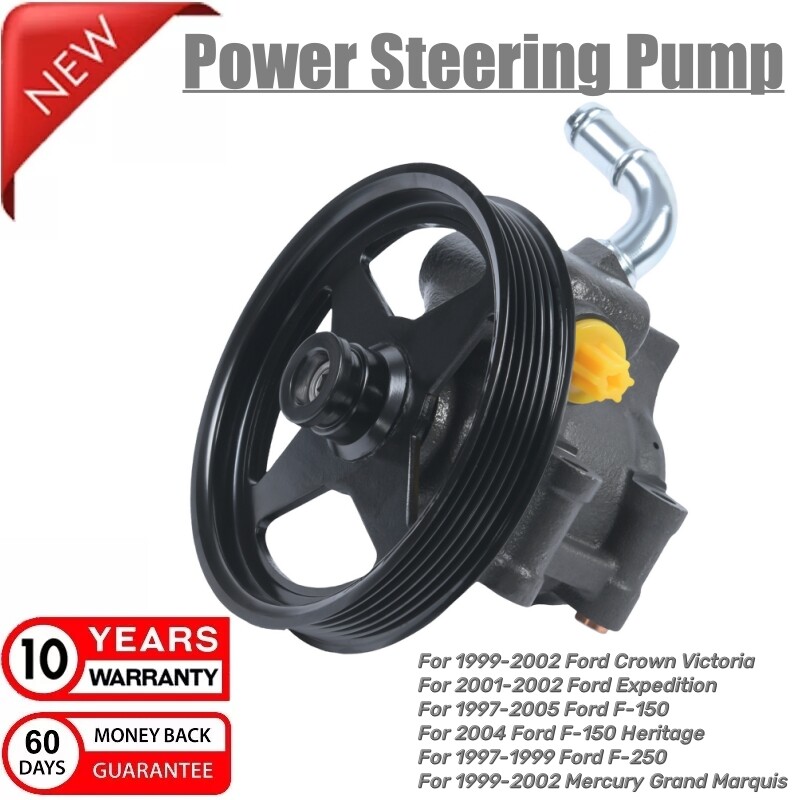 Fit For 1997-2005 Ford F-150 Pickup 4.2L 4.6L 5.4L Power Steering Pump W/Pulley