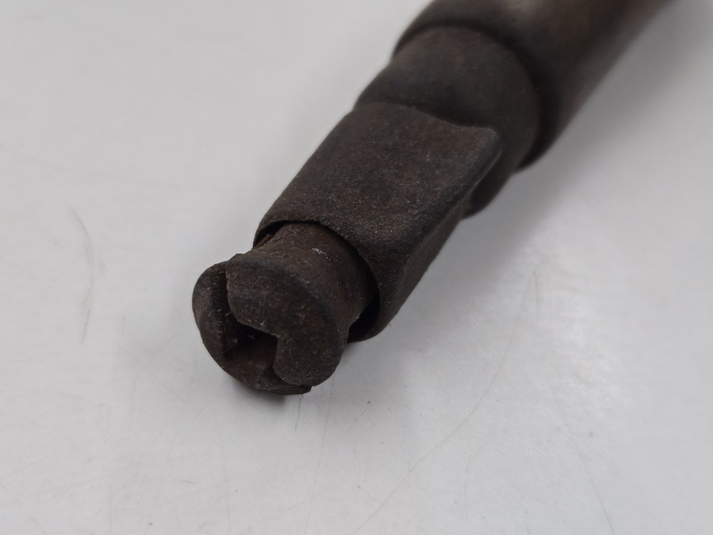 Vintage Wooden Handle Bit Holder With Two Bits Inside Handle. Unbranded