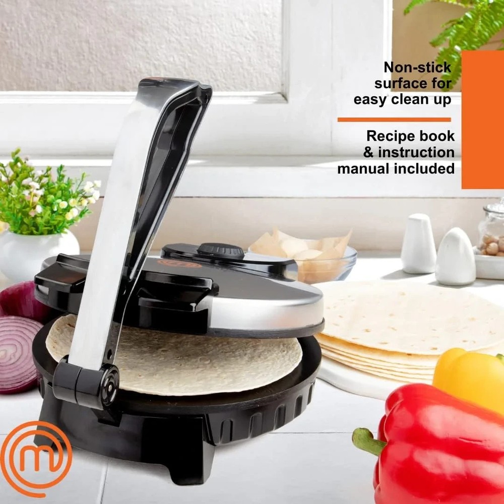 Electric Tortilla Maker - Non-Stick, Adjustable Temp for Perfect Flatbreads