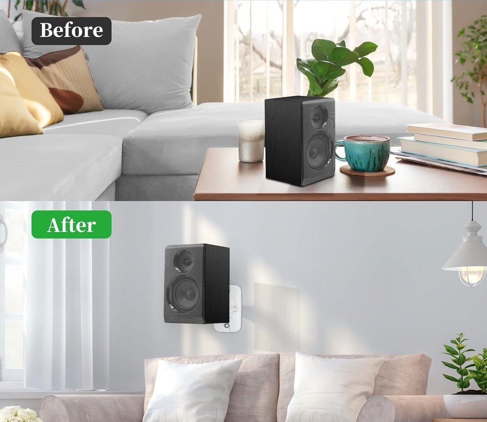 Speaker Wall Mount Brackets - Surround & Bookshelf Speaker Wall Mounts Kit, Hold