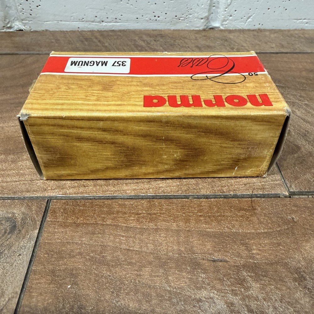 Vintage Norma .357 Magnum EMPTY Ammo Box w/ Insert & Handloader Notes