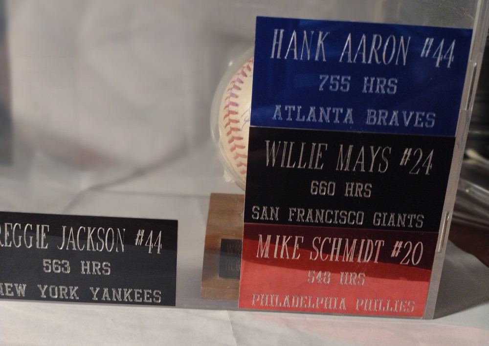 Schmidt / Aaron / Mays / Jackson Auto Baseball With Name Tags