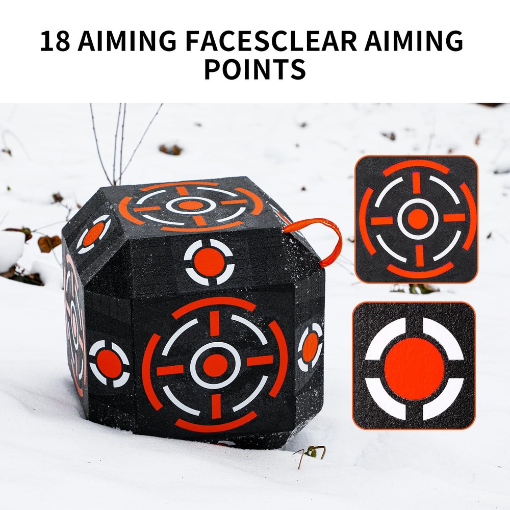 Multi-Sided Archery Target Block - High Polymer Fiber Bow & Arrow Target with...