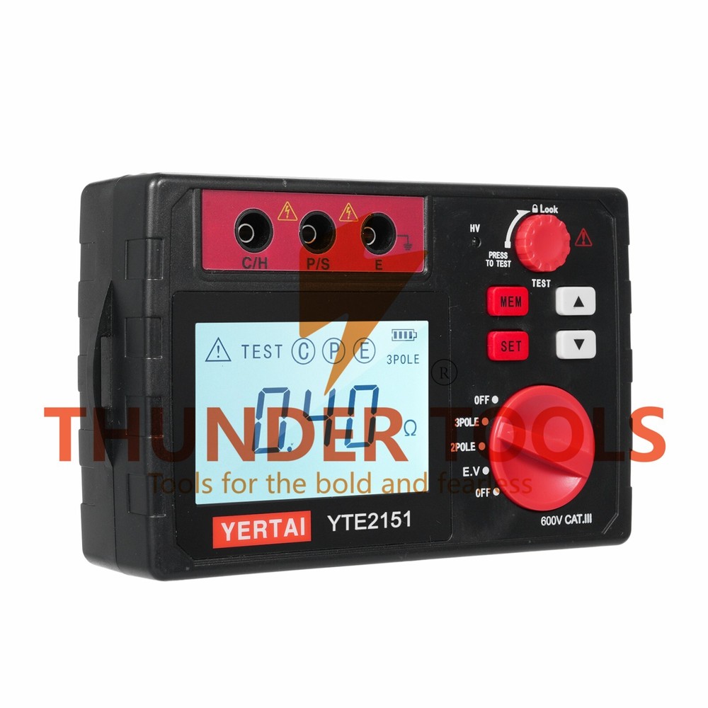 Thunder Tools YERTAI YTE2151 Digital Earth Tester 2000Ω Insulation
