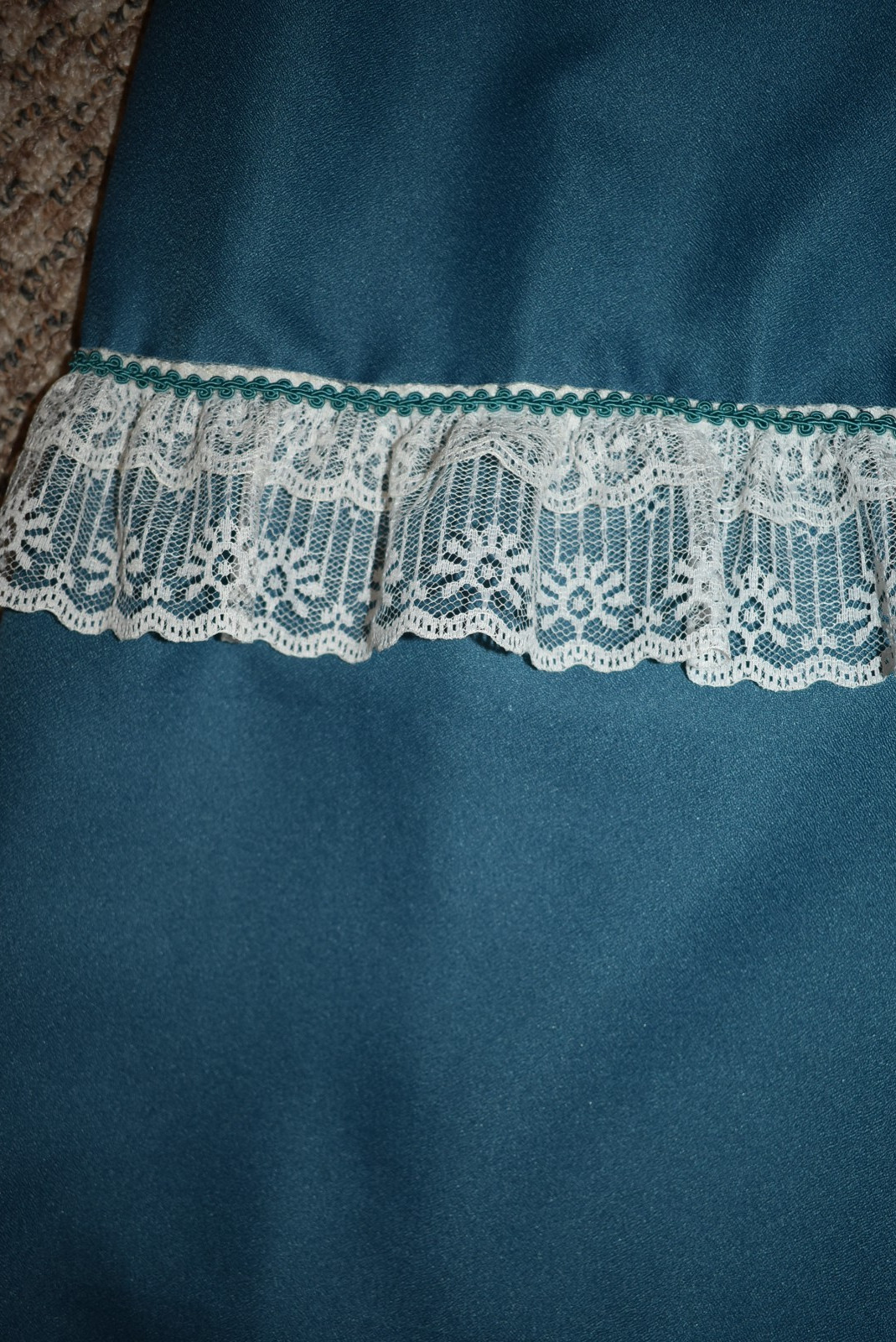 Victorian Civil War 19th Century Dress Peacock Blue Ball Gown - M/L