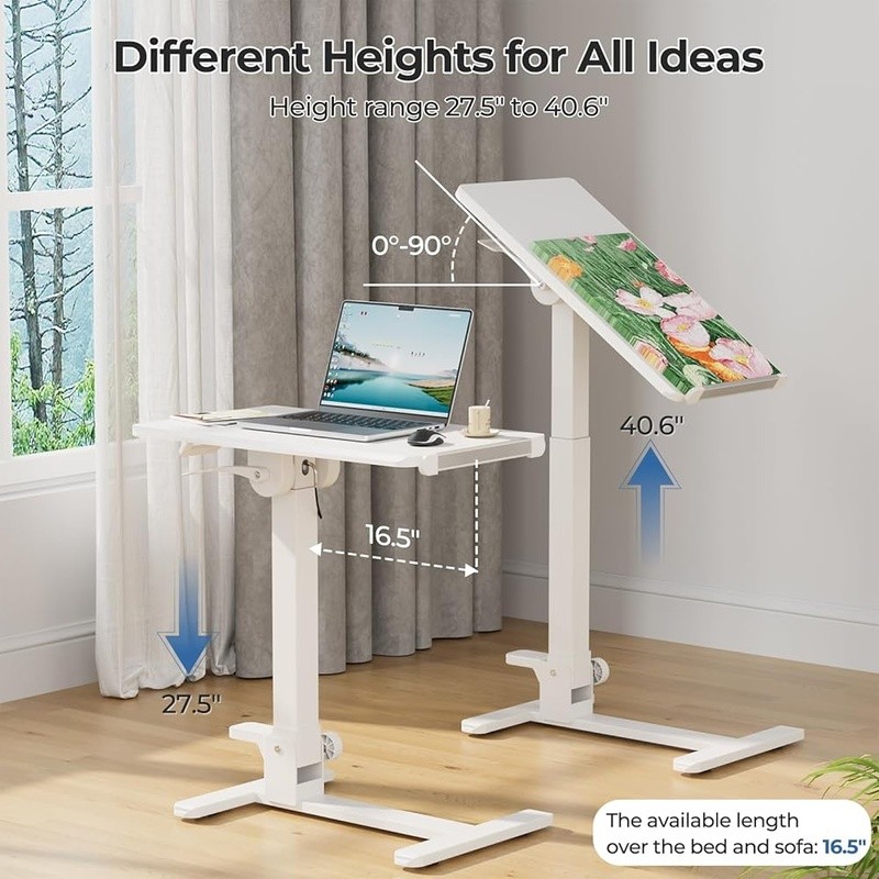 Foldable Portable Desk Adjustable Height Computer Workstation Home Office New