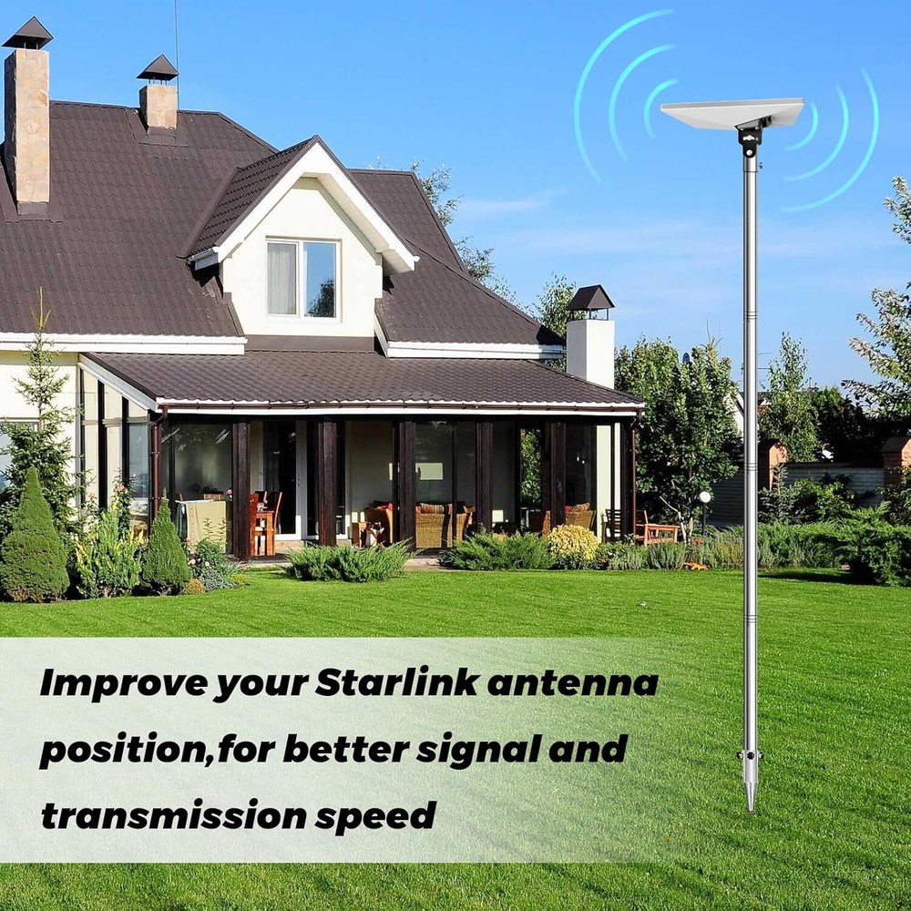 Starlink Mini Pole Mount, with 0-30° Adjustable Starlink Pipe Adapter