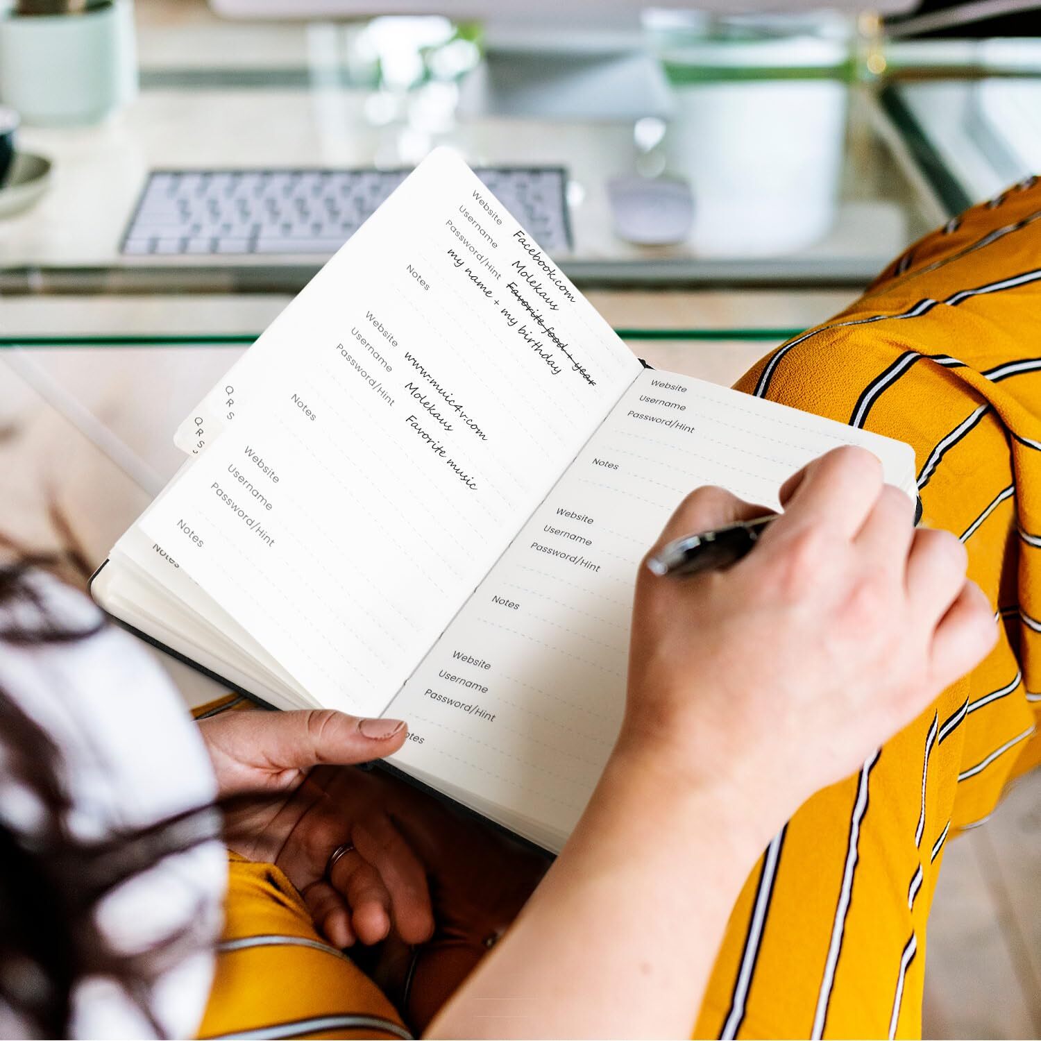 Password Book with Alphabetical Tabs Small Password Keeper with Extra Password S