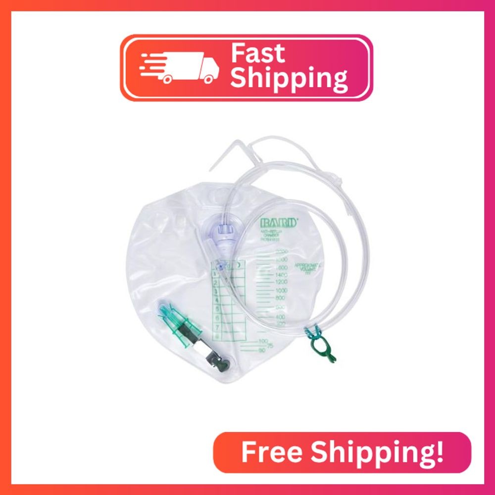 1 Each Single Bedside Drainage Bag - Sterile Capacity 2000ccSingle-hook Hanger (