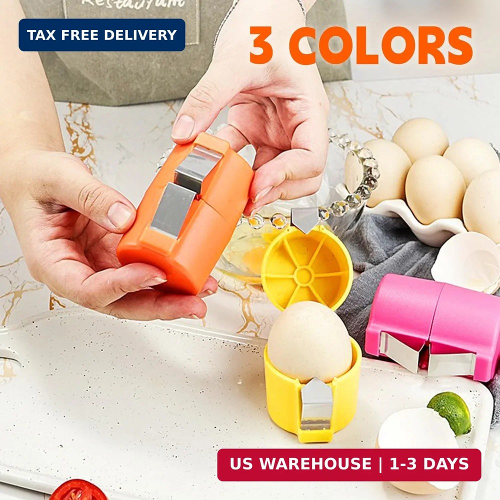 3 PCS Egg Shell Opener Egg Separator for Raw Eggs,Hard Boiled Egg Peeler Egg Cub