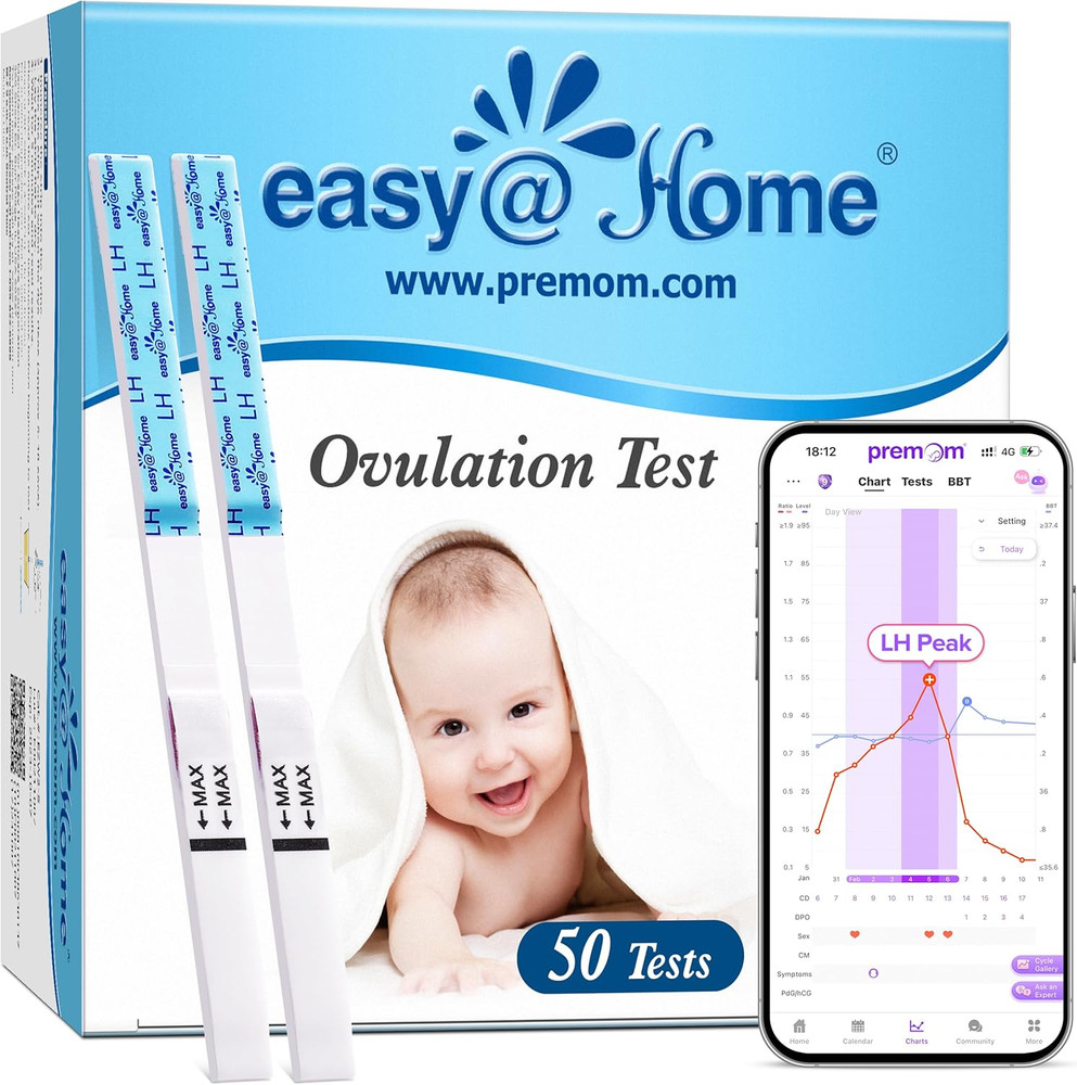 Ovulation Test Strips (50-Pack), FSA Eligible Ovulation Predictor Kit, Powered b