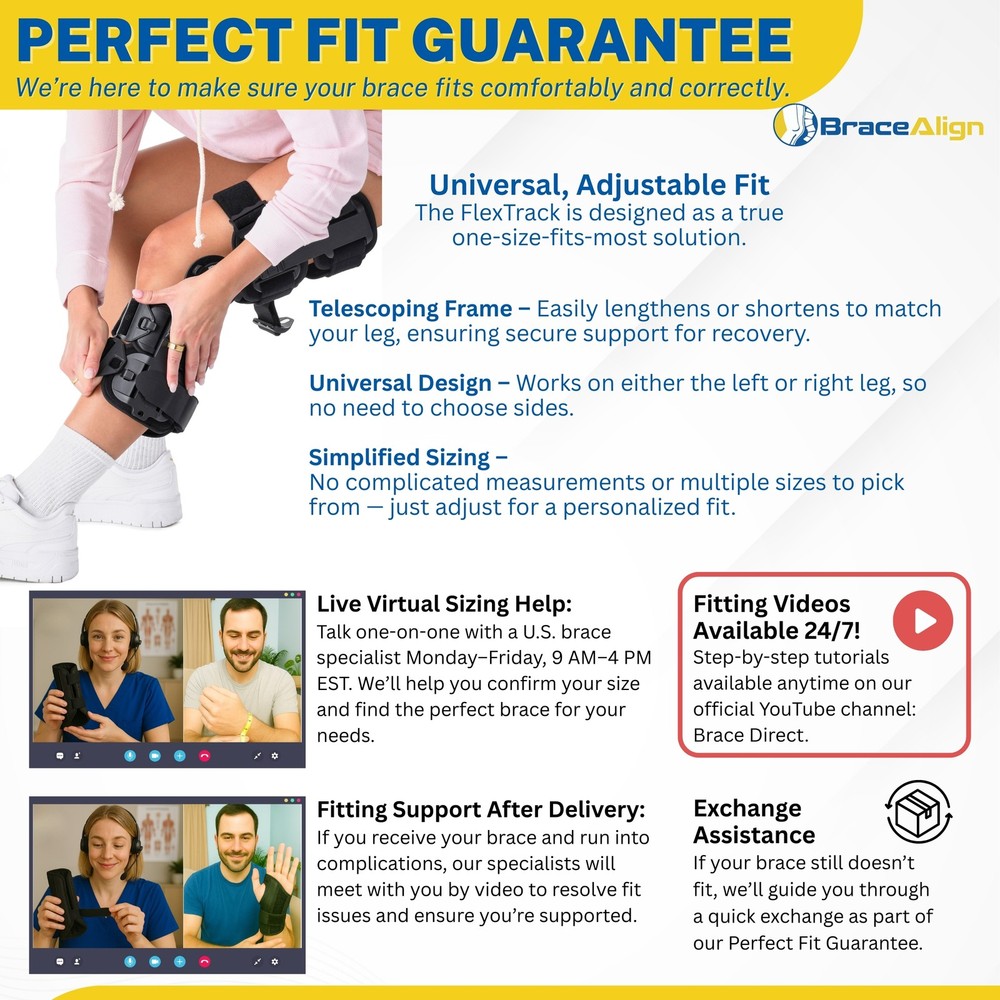 Brace Align FlexTrack ROM Telescoping Hinged Knee Brace – Adjustable Support