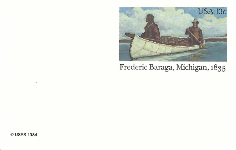 STAMP US SCOTT UX103 "Fredrick Baraga" 13 CENT 1984 POSTCARD MNH