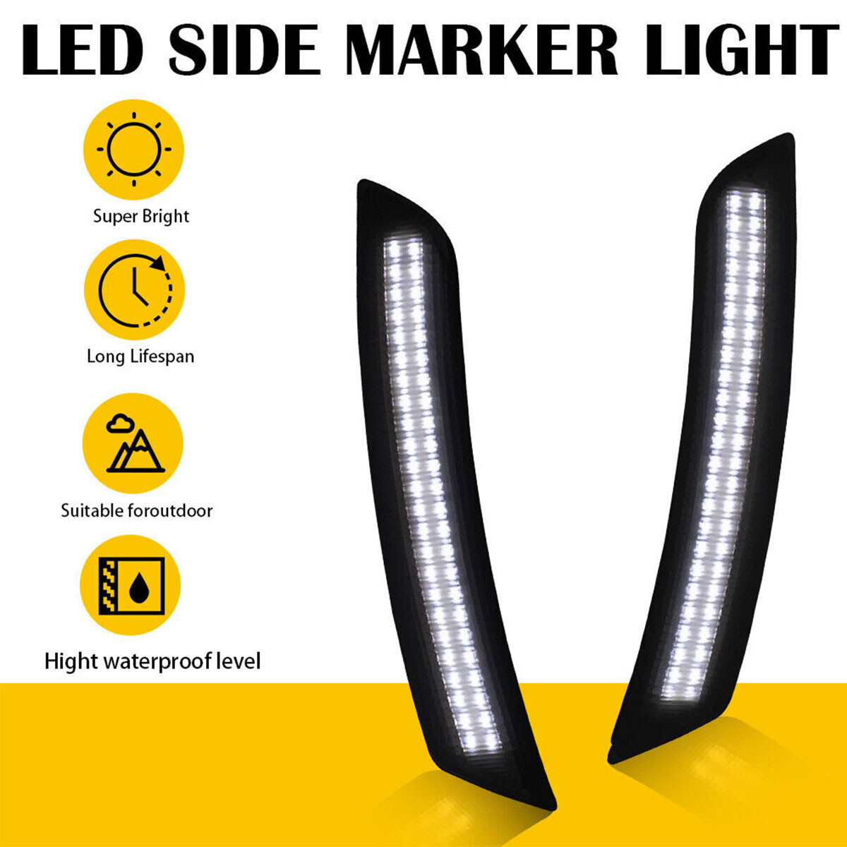 4X LED Side Marker Lights Front Rear Set for Chevy Camaro LS LT SS ZL1 2016-2022