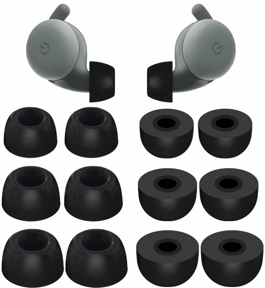 Memory Foam Tips Compatible with Google Pixel Buds S/M/L, memory foam black