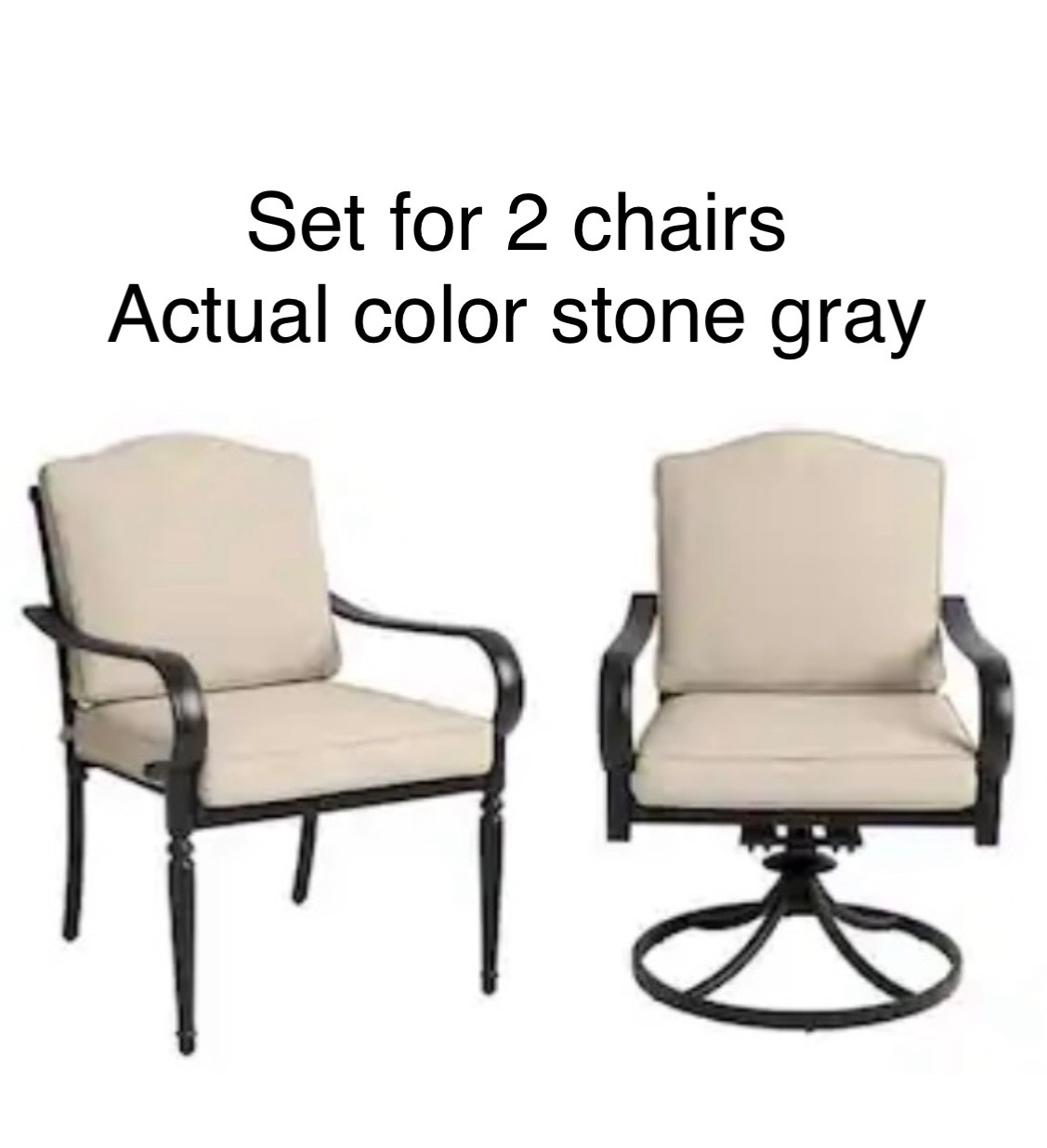 Hampton Bay Laurel Oaks CushionGuard Chair Slipcover Set (2 Chairs) - Stone Gray