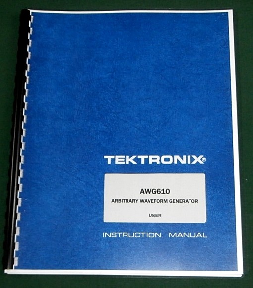 Tektronix AWG610 User Manual: Comb Bound & Protective Plastic Covers