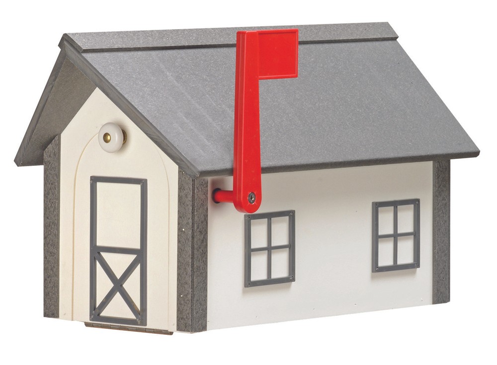 Amish-Made Standard Poly Mailboxes with Poly Roofs